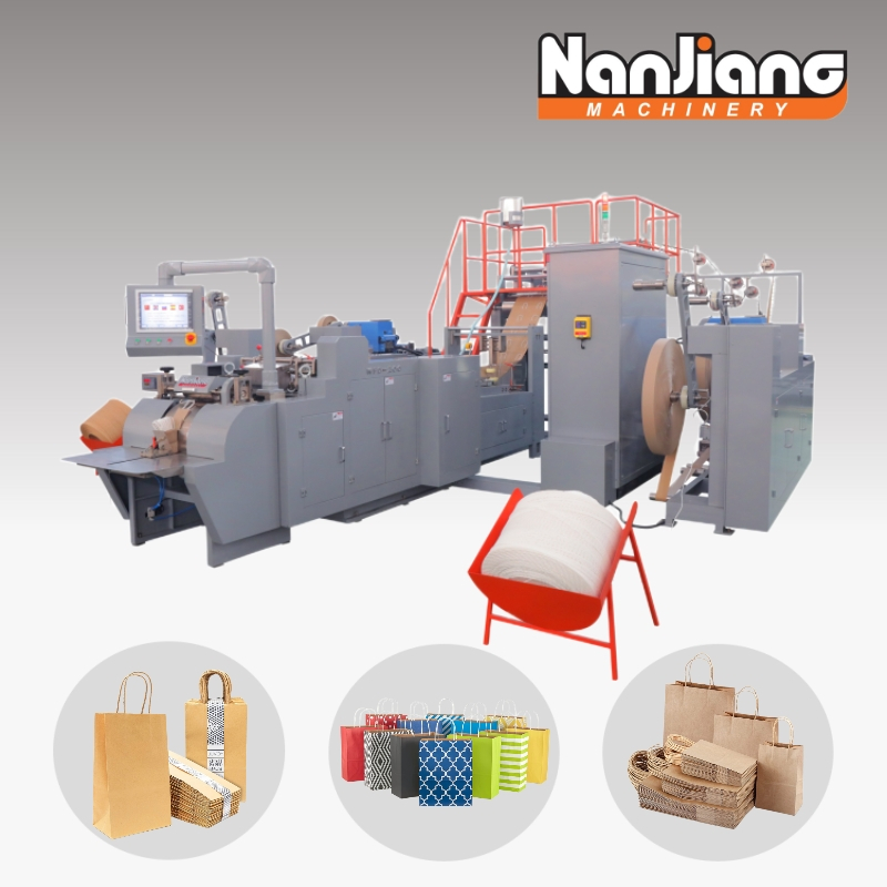 WFD-120 Bolsas de papel Fed de rolos totalmente automáticos com máquina de alça torcida